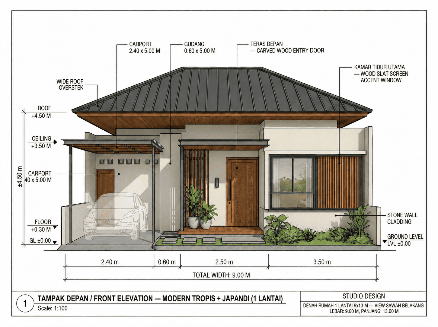 Render Elevasi Depan