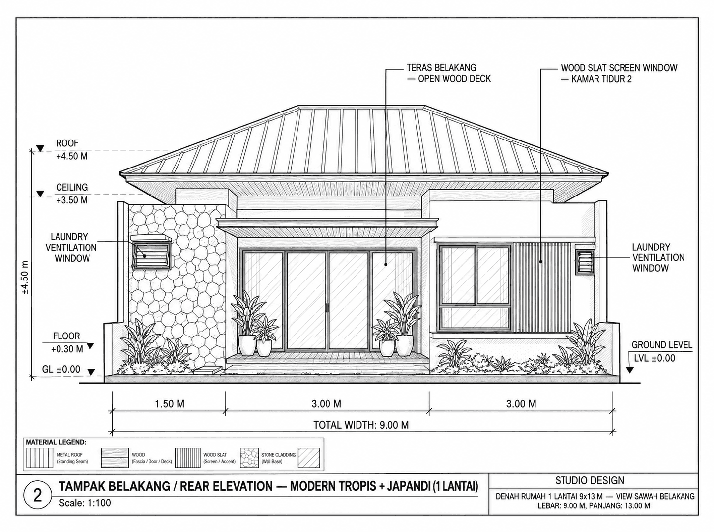 Tampak Belakang 2D