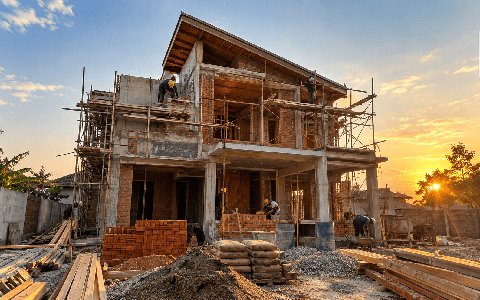 Rumah sedang dibangun oleh tim Vorta Studio