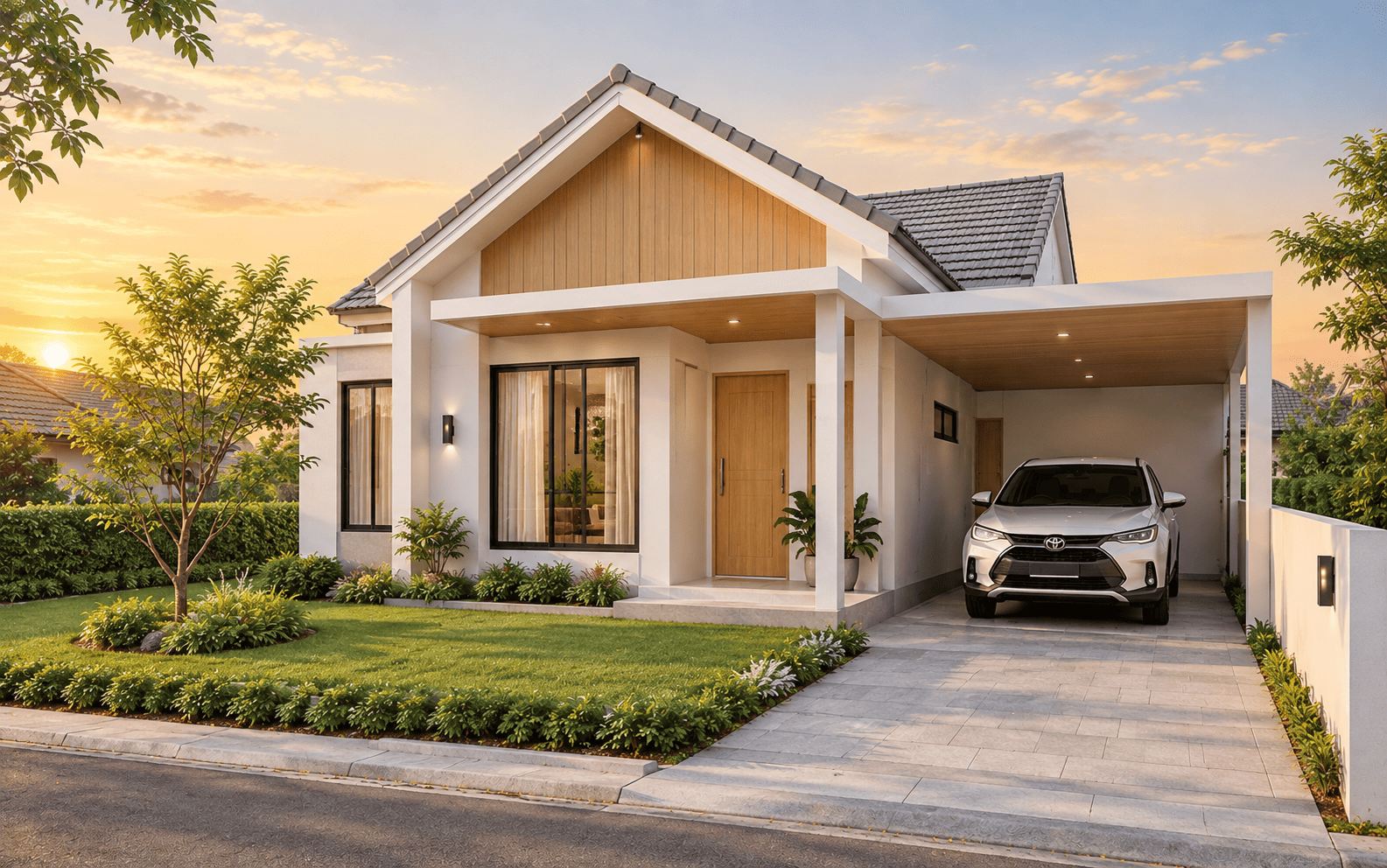 Sample desain rumah Scandinavian 1 lantai — Vorta Studio