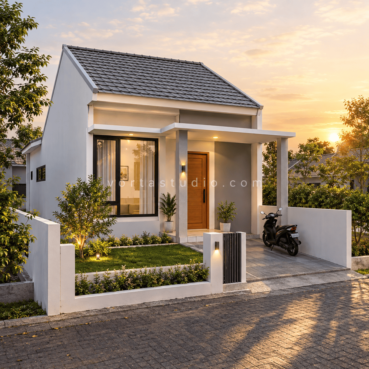 Sample desain rumah minimalis type 36/72 VS-001 — Vorta Studio