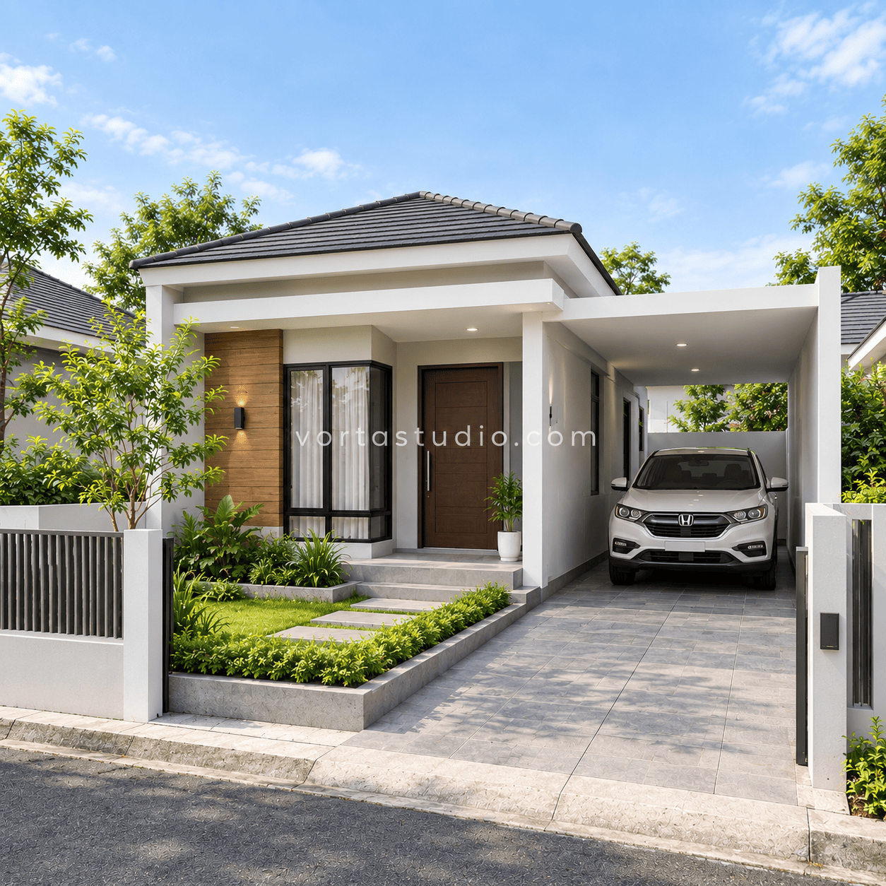 Sample desain rumah minimalis type 45/90 VS-004 — Vorta Studio