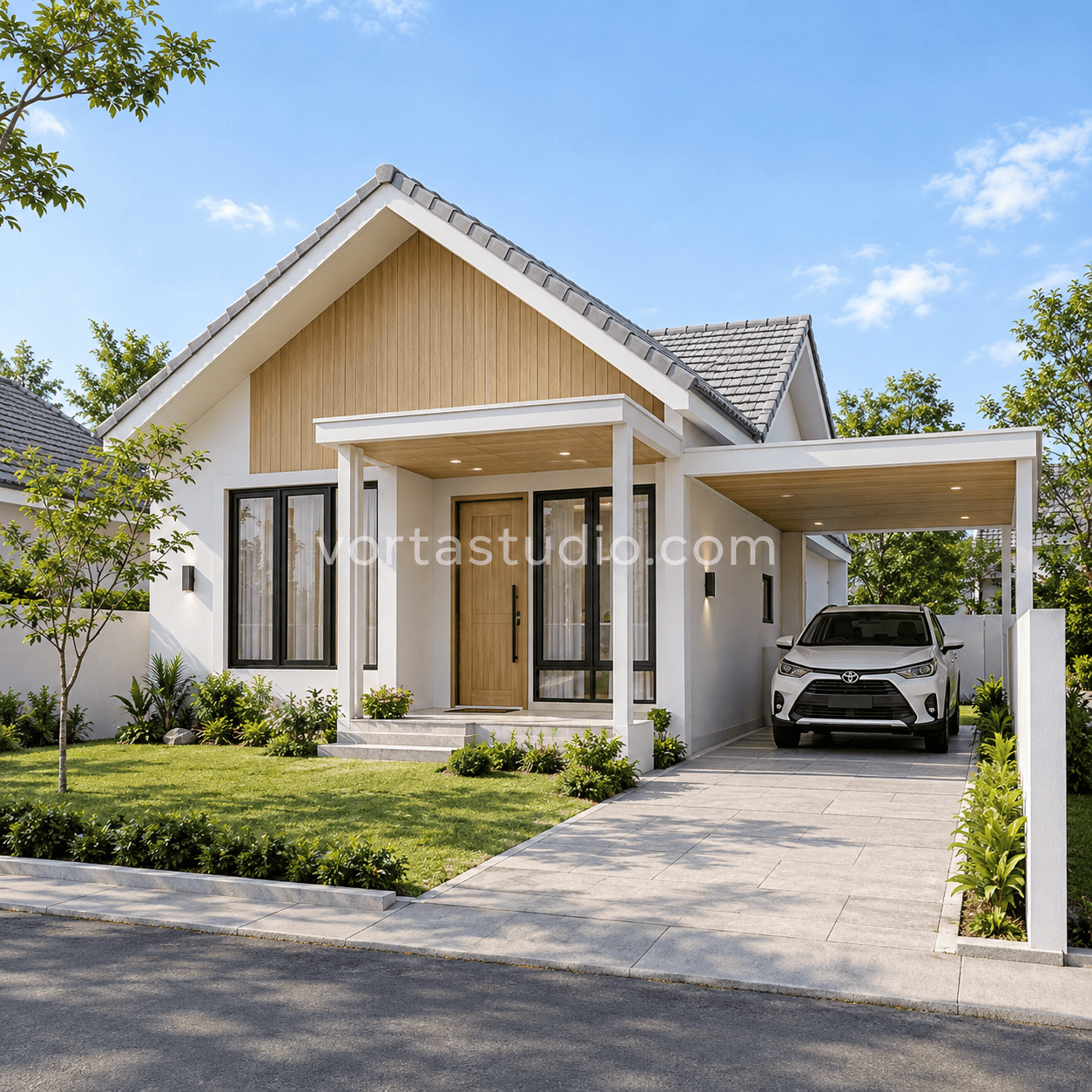 Sample desain rumah scandinavian 1 lantai VS-006 — Vorta Studio
