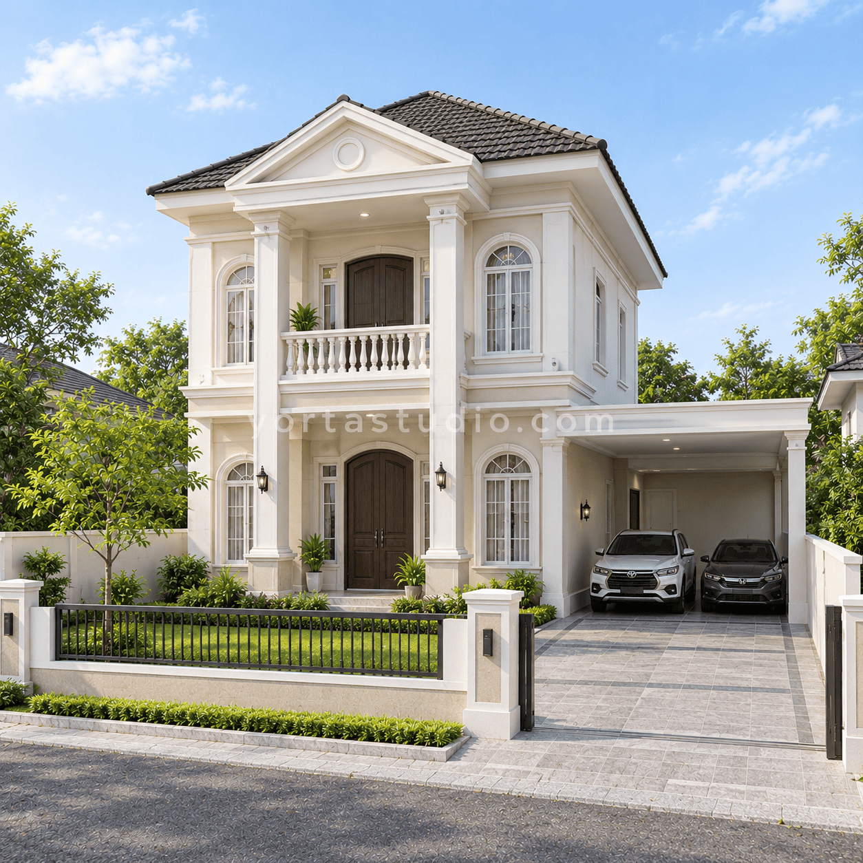 Sample desain rumah modern classic 2 lantai VS-008 — Vorta Studio