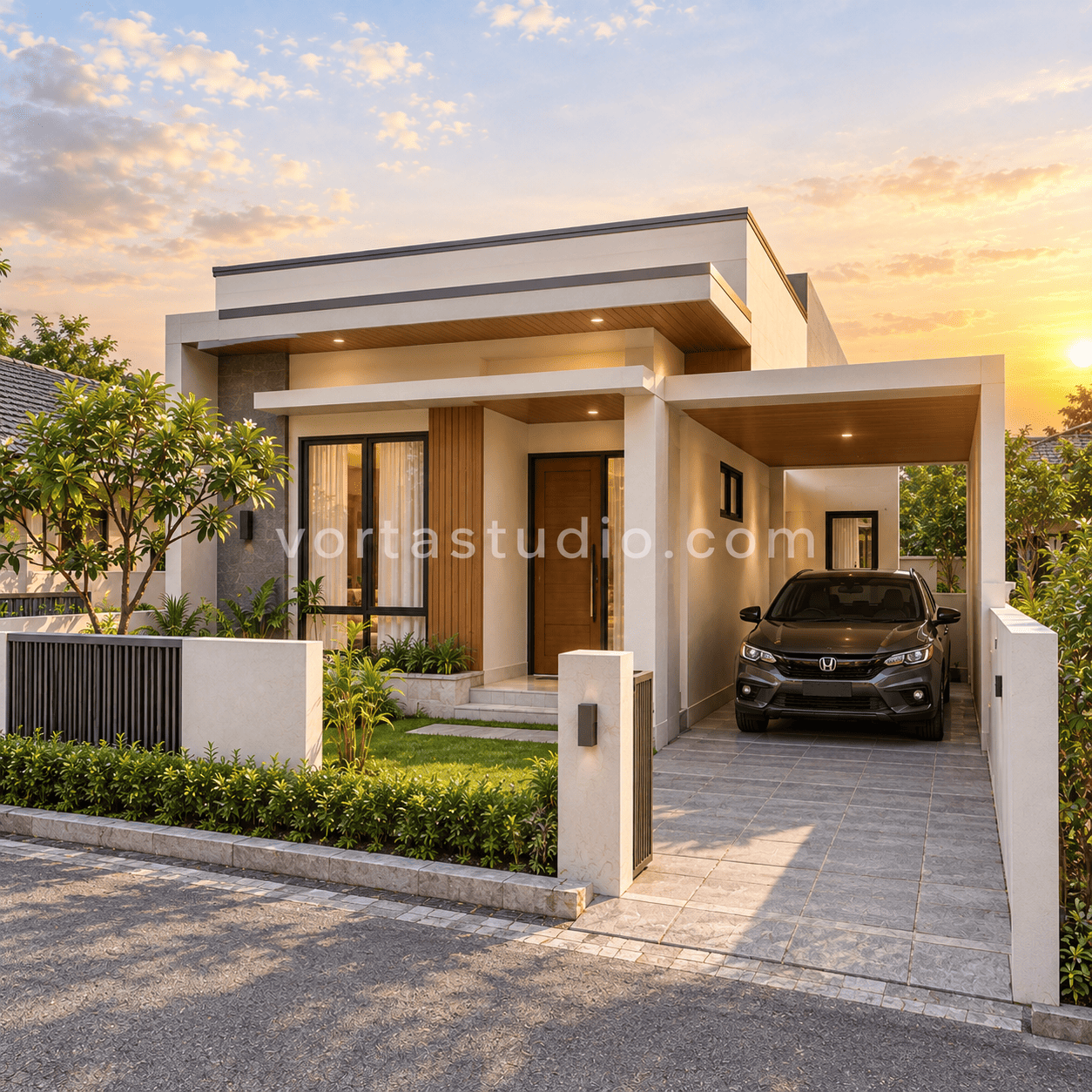 Sample desain rumah minimalis type 45/72 VS-015 — Vorta Studio