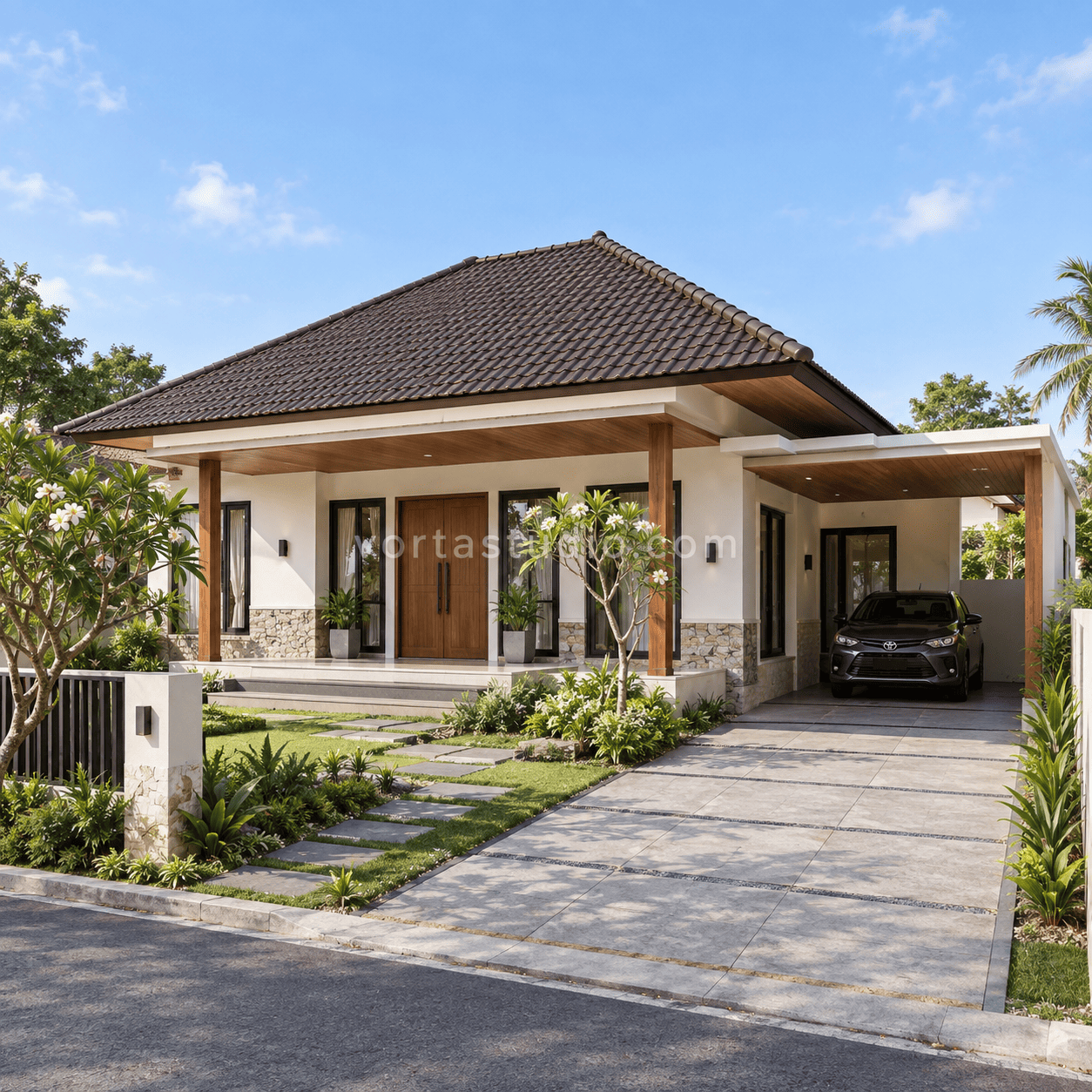 Sample desain rumah jawa minimalis modern atap limasan VS-036 — Vorta Studio