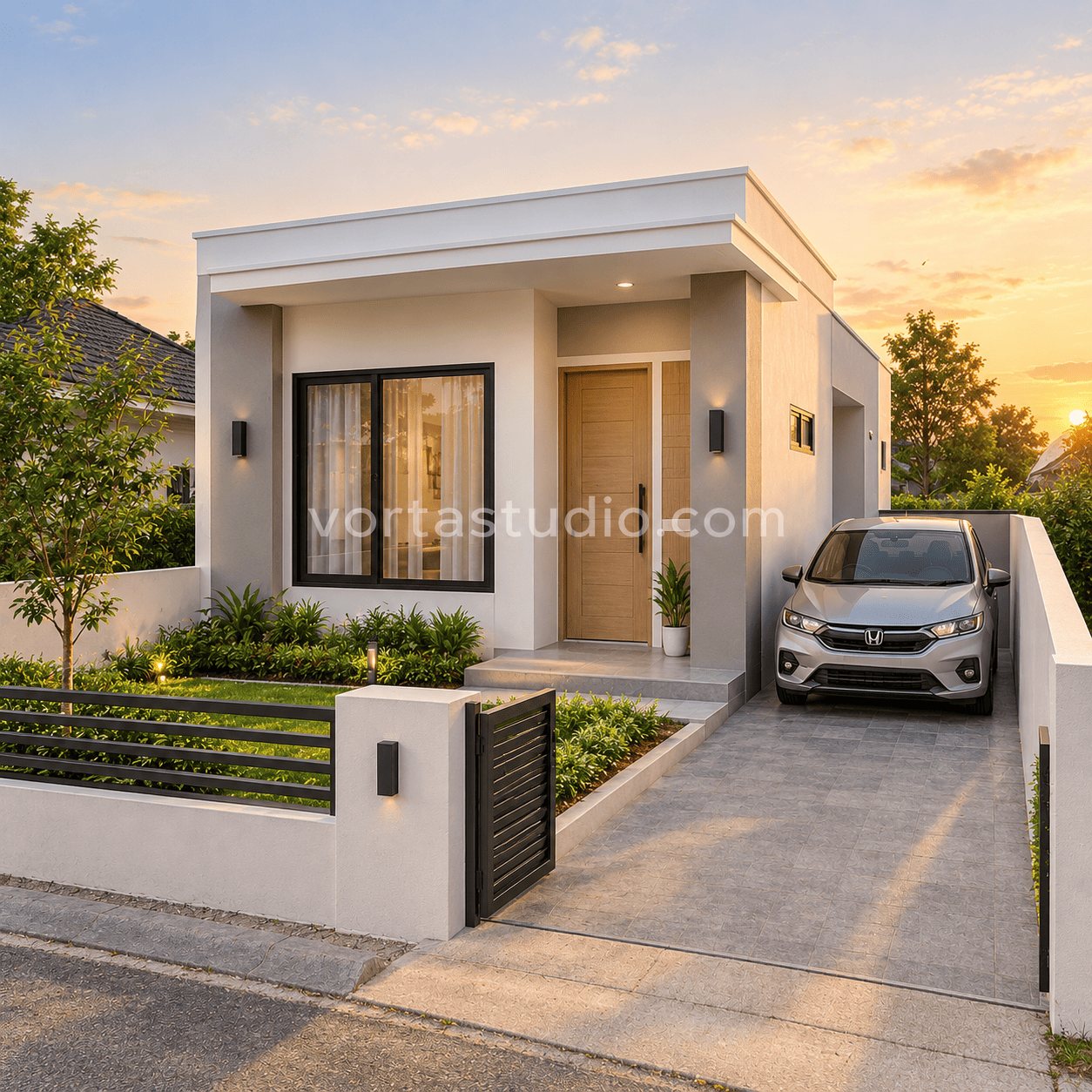 Sample desain rumah minimalis modern lahan kecil 6x10 VS-154 — Vorta Studio