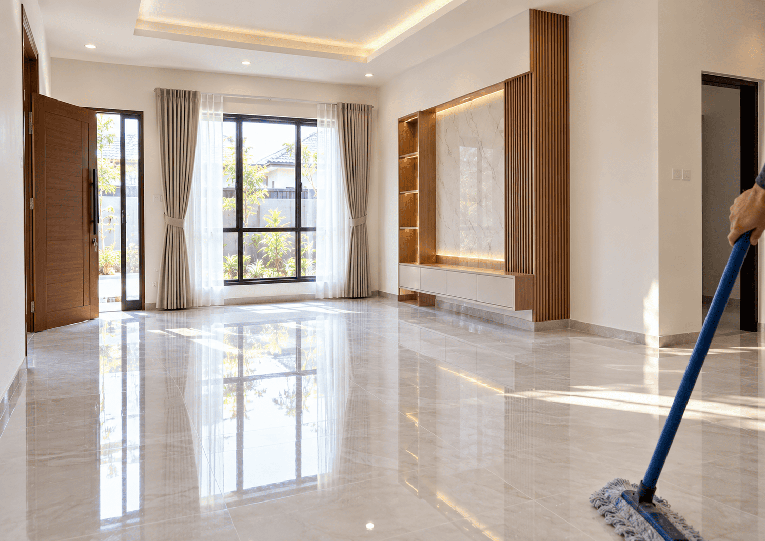 Pembersihan akhir setelah renovasi