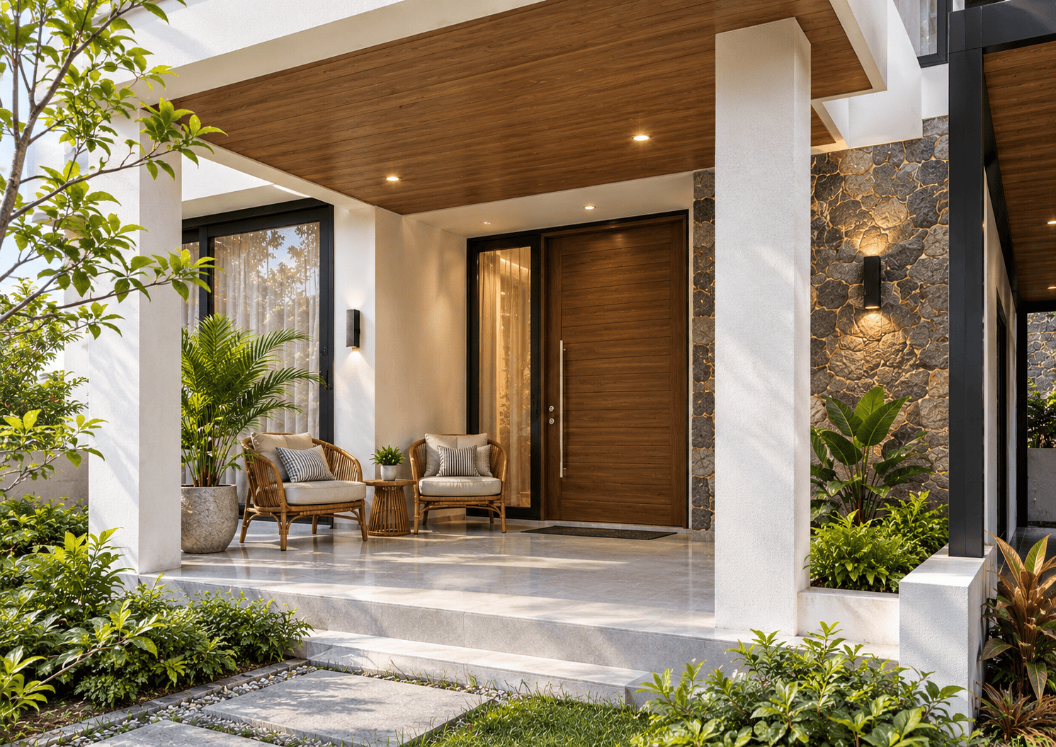 Visual 3D teras depan rumah
