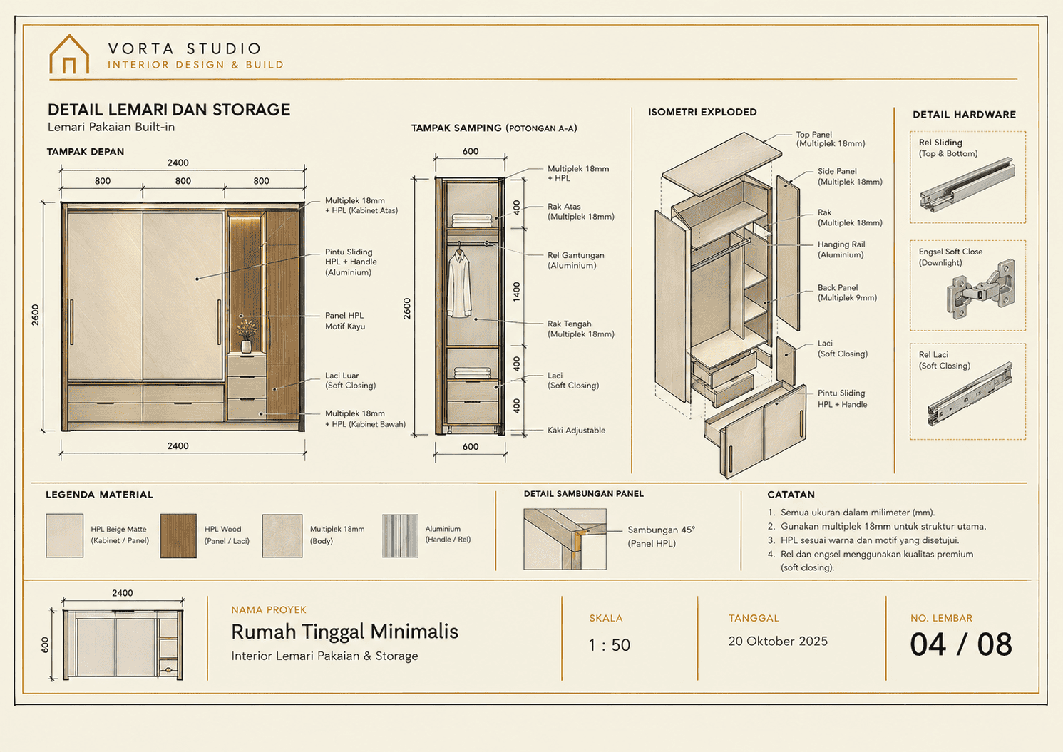 Detail lemari dan storage
