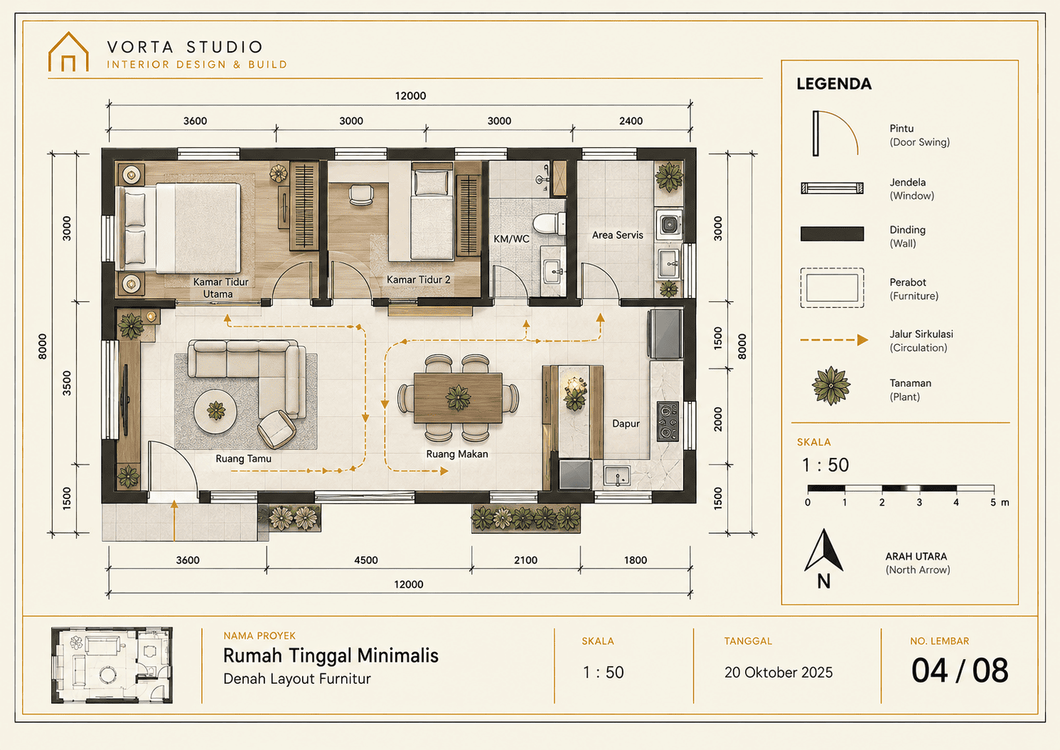Denah layout furnitur
